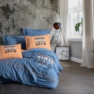 Cotton Box State Mood Nakışlı Ranforce Çift Kişilik Tarçın Nevresim Takımı