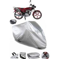 Coverplus Arora AR 100-8 Klasik Çelik Gri Arka Çanta Uyumlu Su Geçirmez Motosiklet Brandası