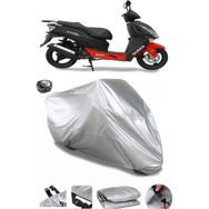 Coverplus Asya Shark 150 Gri Arka Çanta Uyumlu Su Geçirmez Motosiklet Brandası