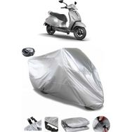 Coverplus Bajaj Chetak Gri Arka Çanta Uyumlu Su Geçirmez Motosiklet Brandası