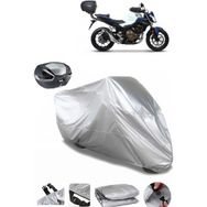 Coverplus Honda CB 500 F Gri Arka Çanta Uyumlu Su Geçirmez Motosiklet Brandası