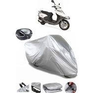 Coverplus Honda Spacy 125 Gri Arka Çanta Uyumlu Su Geçirmez Motosiklet Brandası