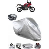 Coverplus Honda VFR 1200 X Crosstourer Gri Arka Çanta Uyumlu Su Geçirmez Motosiklet Brandası