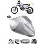 Coverplus Husqvarna FE 350 Gri Arka Çanta Uyumlu Su Geçirmez Motosiklet Brandası