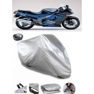 Coverplus Kawasaki ZZR 1100 Gri Arka Çanta Uyumlu Su Geçirmez Motosiklet Brandası