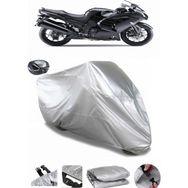 Coverplus Kawasaki ZZR 1400 ABS Arka Çanta Uyumlu Su Geçirmez Gri Motosiklet Branda