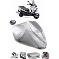 Coverplus Suzuki Burgman 200 Gri Arka Çanta Uyumlu Su Geçirmez Motosiklet Brandası
