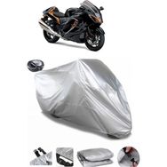 Coverplus Suzuki GSX-R 1300 Hayabusa Gri Arka Çanta Uyumlu Su Geçirmez Motosiklet Brandası