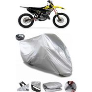 Coverplus Suzuki RM 250 Gri Arka Çanta Uyumlu Su Geçirmez Motosiklet Brandası
