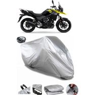 Coverplus Suzuki V-Strom 250 Gri Arka Çanta Uyumlu Su Geçirmez Motosiklet Brandası