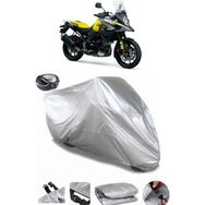 Coverplus Suzuki V-Strom DL1000 Gri Arka Çanta Uyumlu Su Geçirmez Motosiklet Brandası