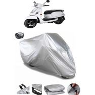 Coverplus Sym Fiddle III 125 Arka Çanta Uyumlu Su Geçirmez Gri Motosiklet Brandası