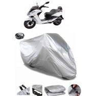 Coverplus Sym Joyride Evo 200L Arka Çanta Uyumlu Su Geçirmez Gri Motosiklet Brandası