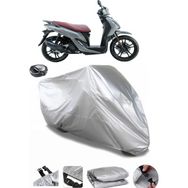 Coverplus Sym Symphony ST 125 Arka Çanta Uyumlu Su Geçirmez Gri Motosiklet Brandası