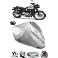 Coverplus Triumph Bonneville T100 Arka Çanta Uyumlu Su Geçirmez Gri Motosiklet Brandası