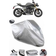 Coverplus Triumph Speed Triple RS Arka Çanta Uyumlu Su Geçirmez Gri Motosiklet Brandası