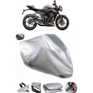 Coverplus Triumph Street Triple RS Arka Çanta Uyumlu Su Geçirmez Gri Motosiklet Brandası