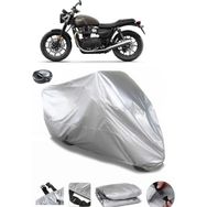 Coverplus Triumph Street Twin Arka Çanta Uyumlu Su Geçirmez Gri Motosiklet Brandası