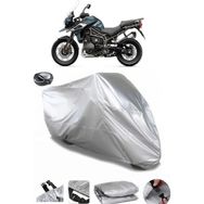 Coverplus Triumph Tiger Explorer XCA Arka Çanta Uyumlu Su Geçirmez Gri Motosiklet Brandası