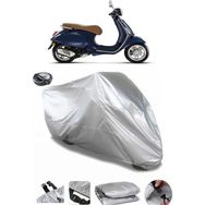 Coverplus Vespa Primavera 50 Arka Çanta Uyumlu Su Geçirmez Gri Motosiklet Brandası