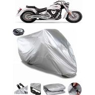 Coverplus Yamaha Wild Star XV 1600 Arka Çanta Uyumlu Su Geçirmez Gri Motosiklet Brandası