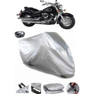 Coverplus Yamaha XVS 1300 A Arka Çanta Uyumlu Su Geçirmez Gri Motosiklet Brandası