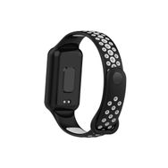 CoverZone Amazfit Band 7 Nefes Alabilen Delikli Renkli Silikon Siyah Gri Kordon