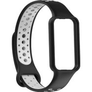 CoverZone Amazfit Band 7 Termoplastik Siyah Gri Spor Delikli Kordon