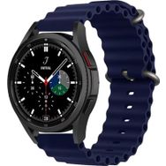 CoverZone Amazfit GTR 42 mm Quintessential Kabartmalı Metal Tokalı Midnight Blue Kordon
