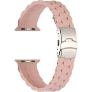 CoverZone Apple Watch 3 38-40 mm Metal Toka Delikli Ayarlanabilir Panoply Silikon Pembe Kordon