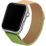 CoverZone Apple Watch 3 4 5 6 42 mm Hasır Örme Metal Vistoso Gold Yeşil Kordon