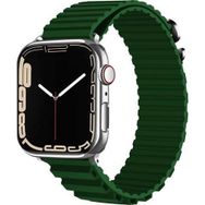 CoverZone Apple Watch 3 42-44 mm Parçalı Çizgili Tasarım Denouement Koyu Yeşil Kordon