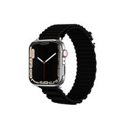 CoverZone Apple Watch 3 42-44 mm Parçalı Çizgili Tasarım Denouement Siyah Kordon