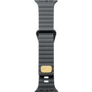 CoverZone Apple Watch 3 Metal Toka Tasarımlı 42-44 mm Strip Kabartmalı Gri Kordon