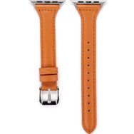 CoverZone Apple Watch 38 mm Kahverengi Metal Tokalı Deri Kordon