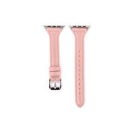 CoverZone Apple Watch 38 mm Pembe Metal Tokalı Deri Kordon