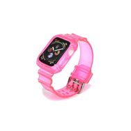 CoverZone Apple Watch 38 mm Pembe Serrated Silikon Kordon