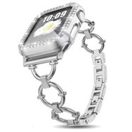 CoverZone Apple Watch 4 38 mm Dias Metal Halkalı Tasarım Gümüş Kordon