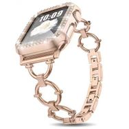 CoverZone Apple Watch 4 44 mm Dias Metal Halkalı Tasarım Rose Gold Kordon