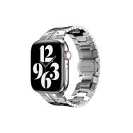 CoverZone Apple Watch 4 44 mm Gümüş Uyumlu Mahrez Metal Kordon