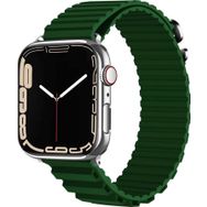 CoverZone Apple Watch 4 Uyumlu 42-44 mm Parçalı Çizgili Tasarım Denouement Kayış Koyu Yeşil Kordon