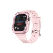 CoverZone Apple Watch 4 Uyumlu Double Protect 42-44 mm Firmino Antishock Pembe Kordon
