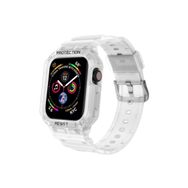 CoverZone Apple Watch 4 Uyumlu Double Protect 42-44 mm Gnabry Antishock Şeffaf Kordon