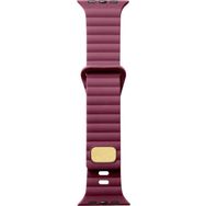 CoverZone Apple Watch 4 Uyumlu Metal Toka Tasarımlı 38-40 mm Strip Kabartmalı Mürdüm Kordon
