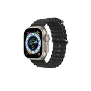 CoverZone Apple Watch 4 Uyumlu Okyanus Quintessential 38-40 mm Kabartmalı Metal Tokalı Siyah Kordon