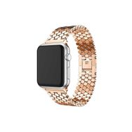 CoverZone Apple Watch 40 mm Octagon Desenli Metal Rose Gold Kordon