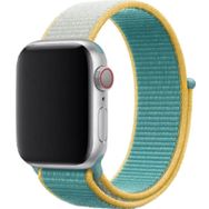 CoverZone Apple Watch 42-44 mm Bilekli Sarı Mavi Fabric Kumaş Kayış Kordon