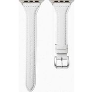 CoverZone Apple Watch 42 mm Beyaz Metal Tokalı Deri Kordon