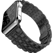 CoverZone Apple Watch 42 mm Renkli Desenli Metal Siyah Kordon