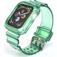CoverZone Apple Watch 42 mm Serrated Silikon Yeşil Kordon